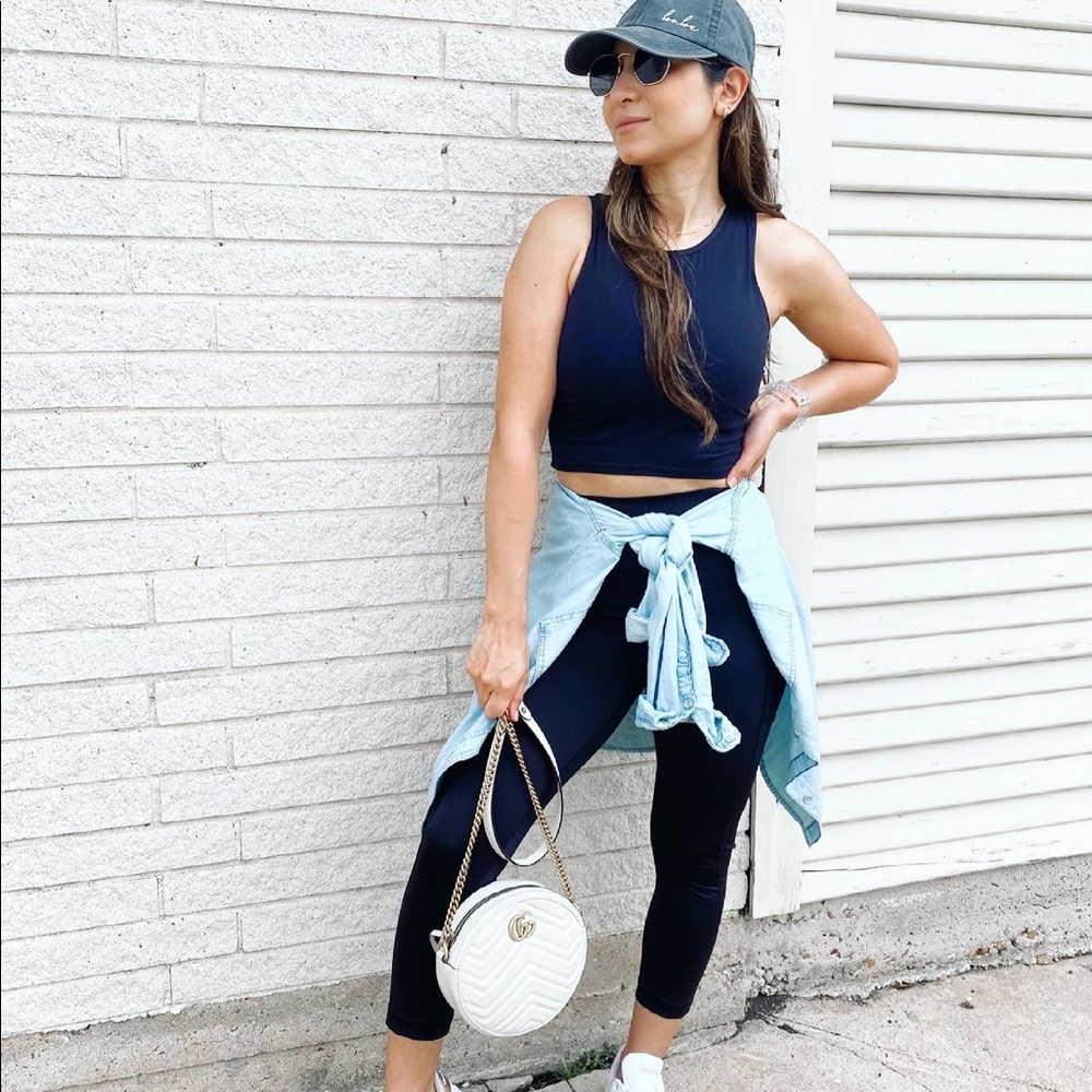 Active Ruched Sides Lycra-Blend Active Cropped Top